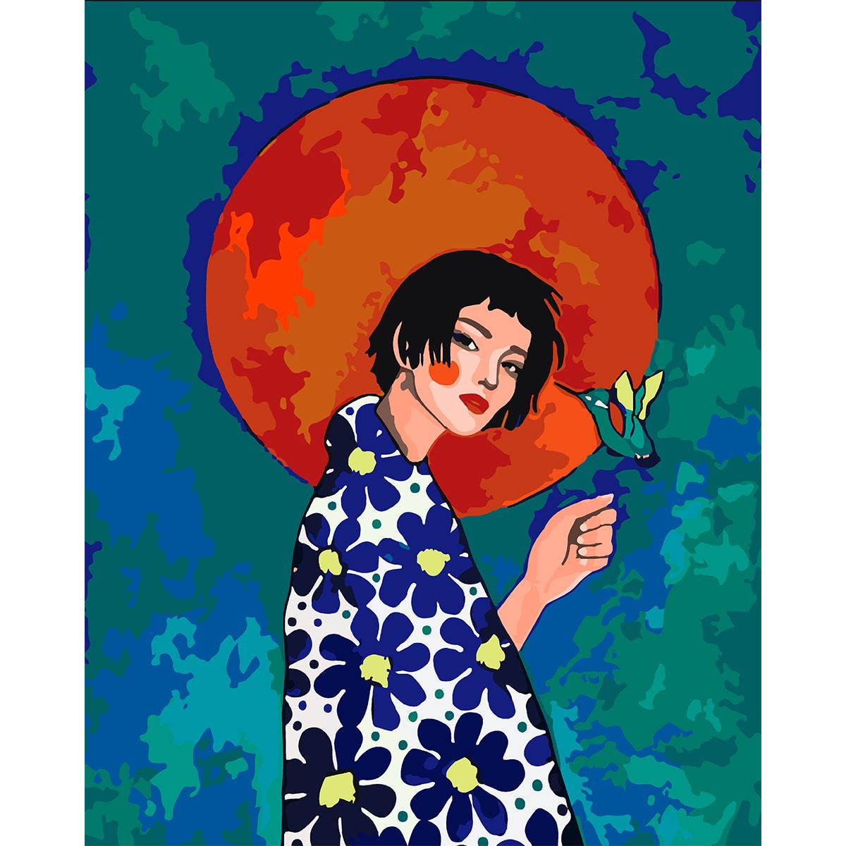 Картина по номерам Santi Девушка с колыбром 40x50 см (Top-954367)