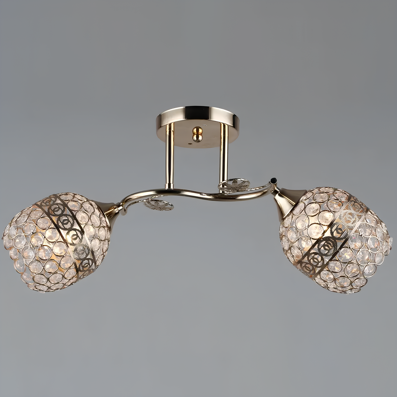 Люстра Svet с круглыми плафонами на две лампы Е27 Золотой (SR-N4911/2 FGD)