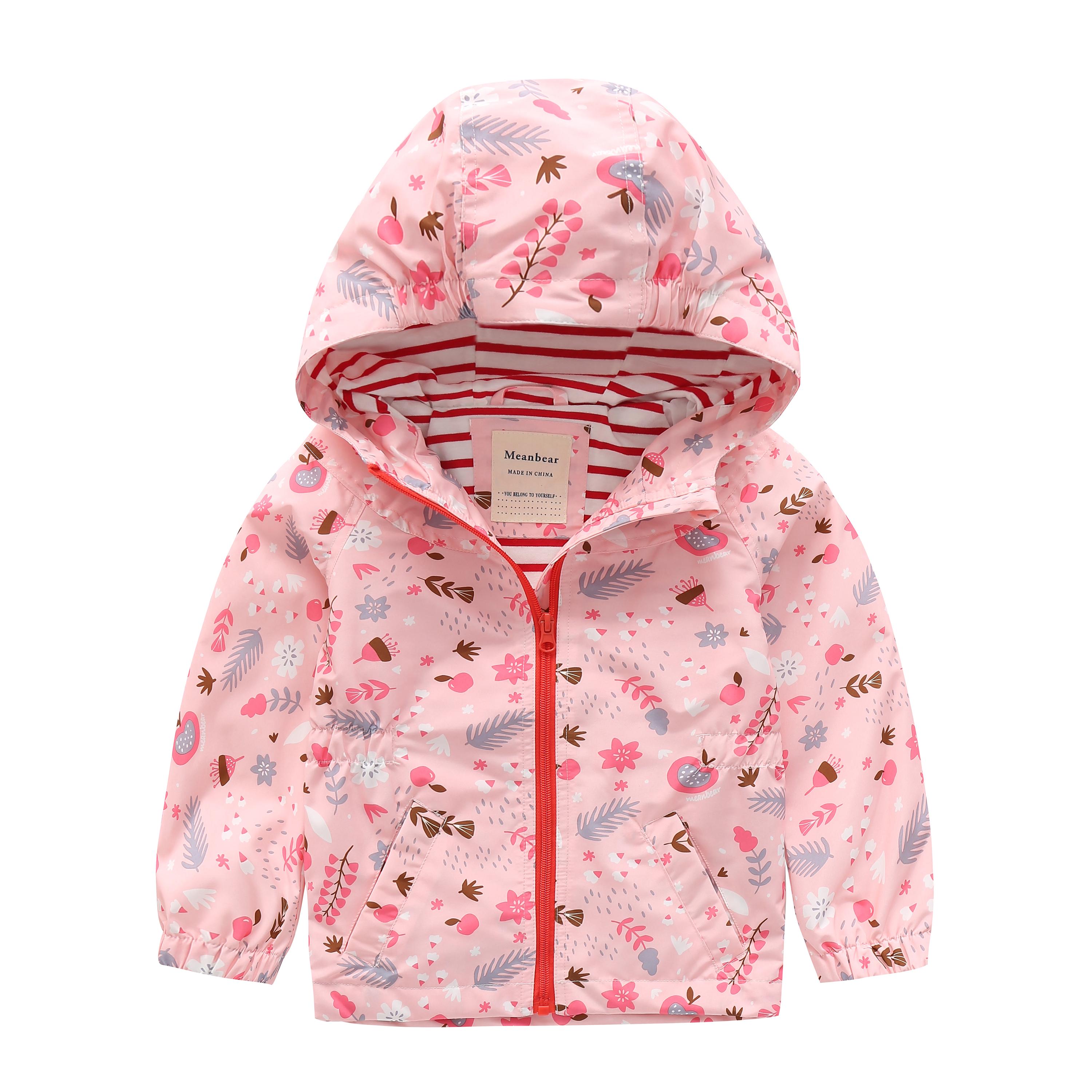 Куртка для девочки Meanbear Осенний сад с капюшоном р. 110 Розовый (51741)