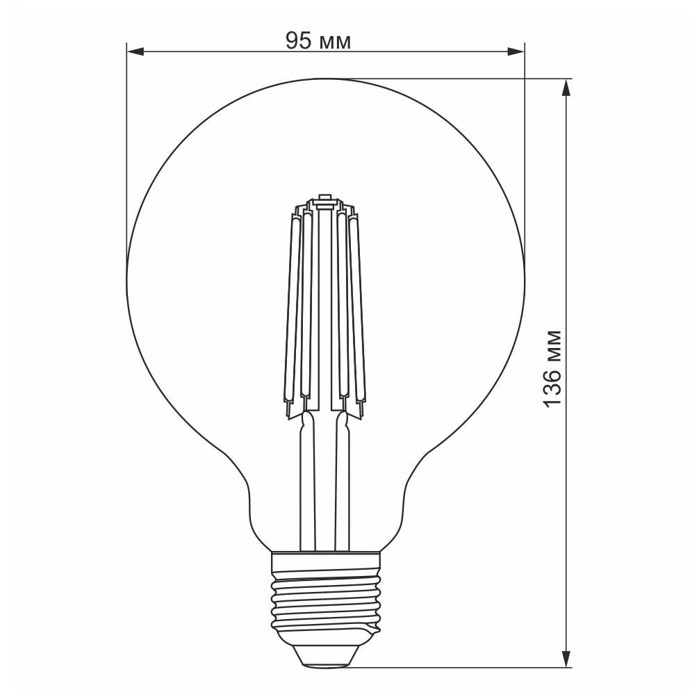 Лампа VIDEX Filament G95FD 7W E27 7W E27 димерна - фото 3