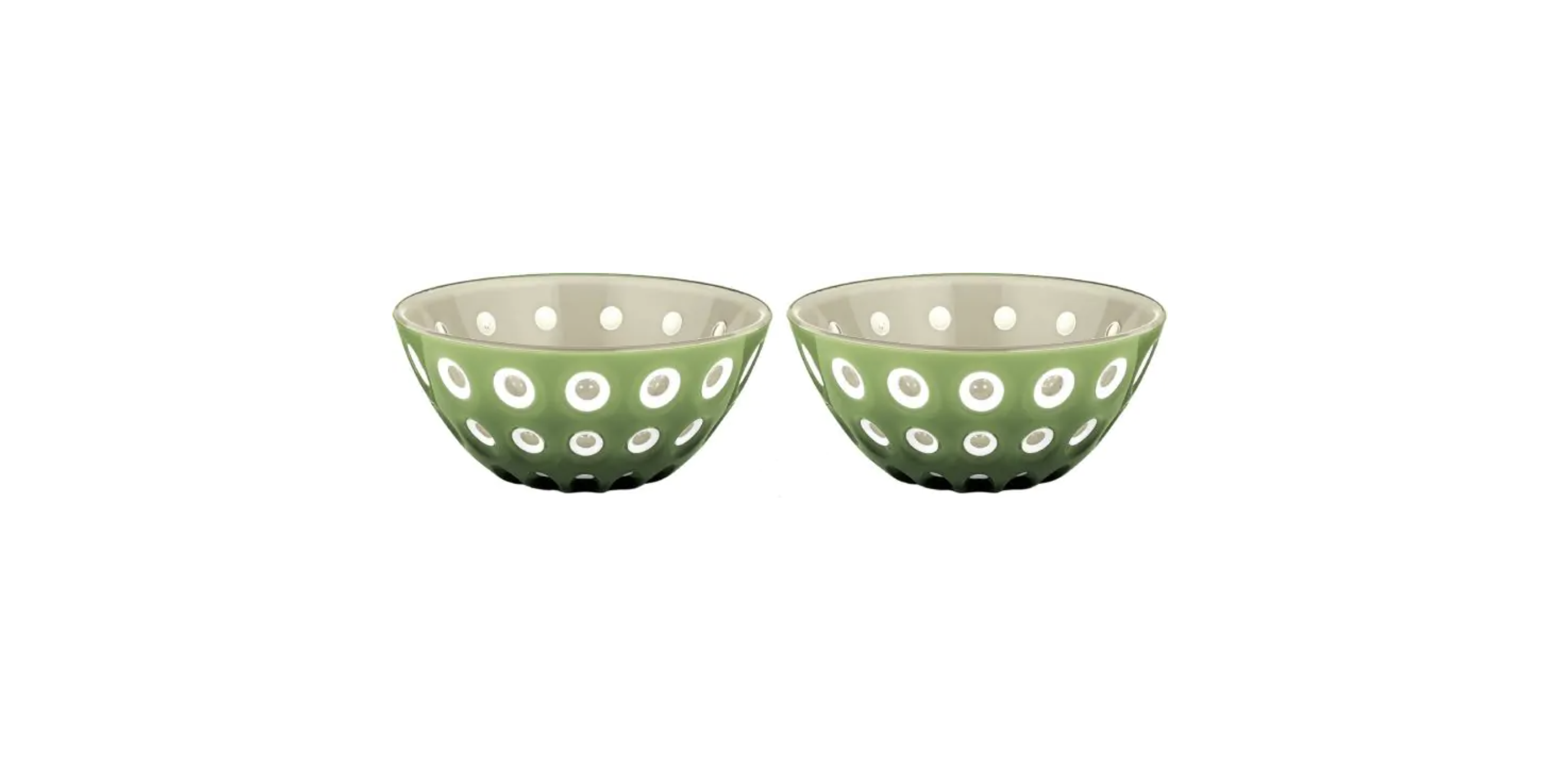 Набор салатников Guzzini Le Murrine пластиковые 12 см 2 шт. Зеленый с белым (169-135-279412159)