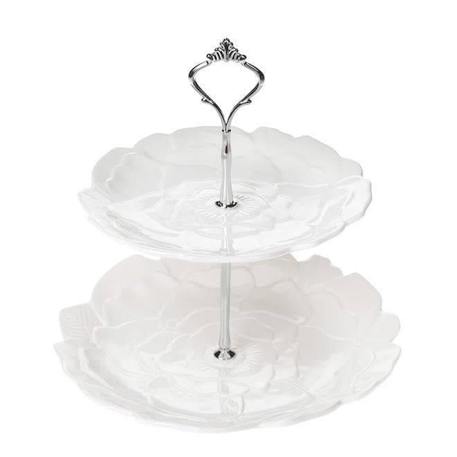 Фруктовница фарфоровая двухъярусная Цветок (33350) Фруктовница фарфоровая двухъярусная Цветок (33350)