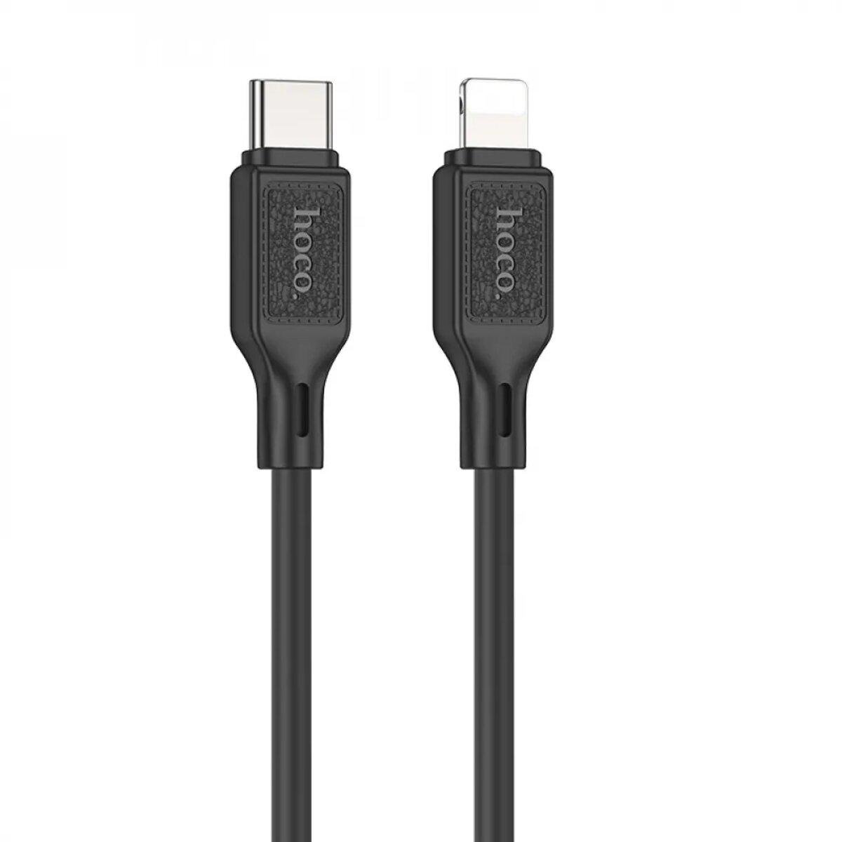 Кабель Hoco X90 Cool silicone PD charging data cable Type-C to Lightning 1 м 3A Black (6931474788382)