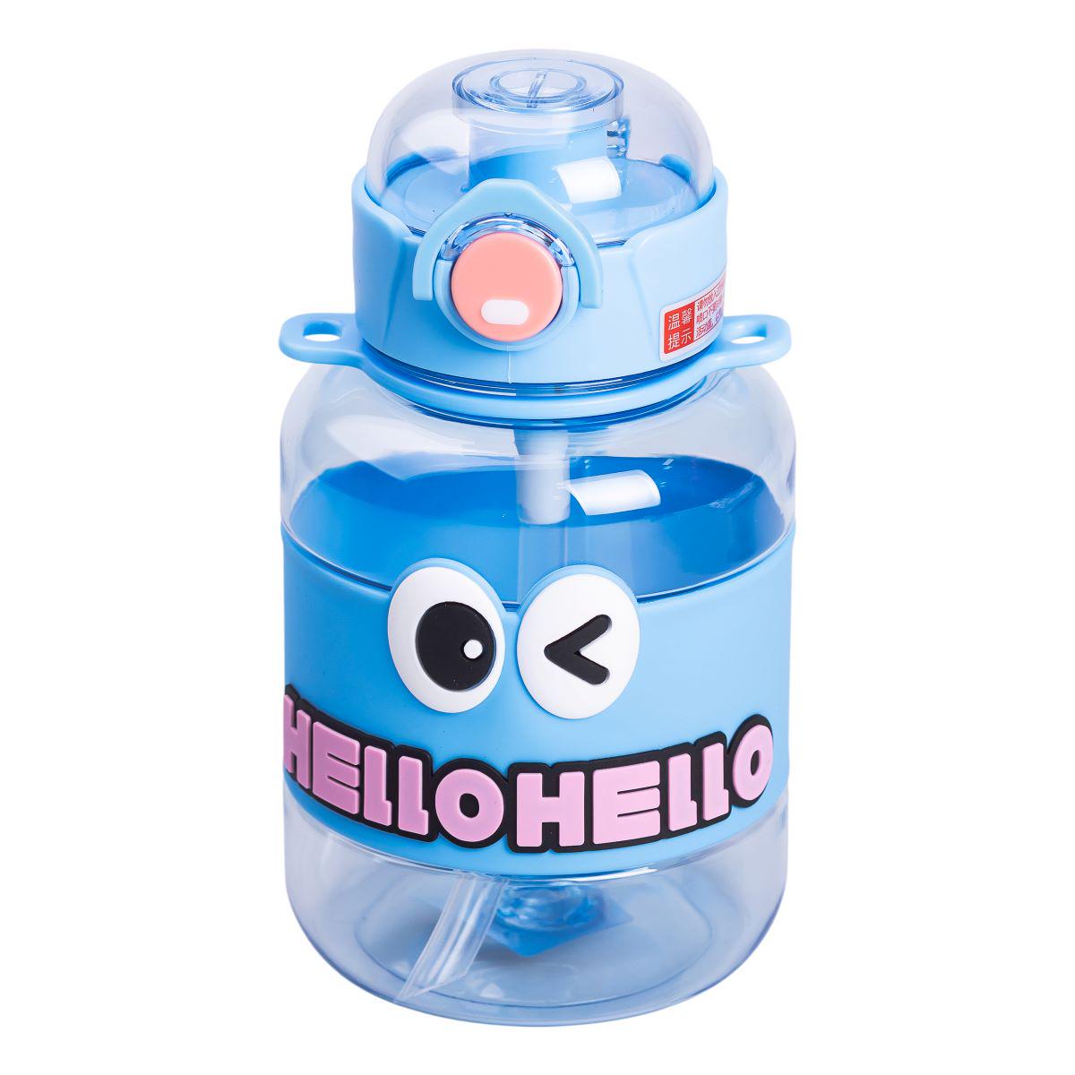 Бутылка для воды детская с трубочкой с ручкой и ремешком 680 мл Синий (6773) - фото 5 Бутылка для воды детская с трубочкой с ручкой и ремешком 680 мл Синий (6773) - фото 5