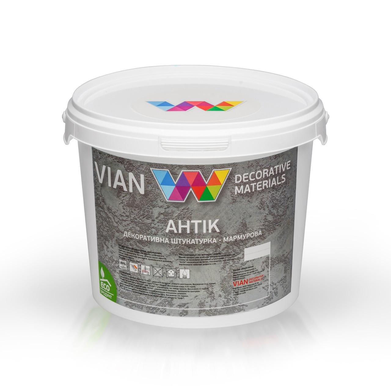 Декоративна штукатурка Vian Антік К Марморіно крупна фракція 1 кг