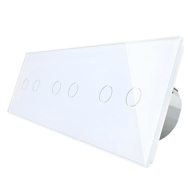 Выключатель сенсорный Livolo ZigBee Wi-Fi 6 каналов 2-2-2 стеклянный Белый (VL-C702Z/C702Z/C702Z-11)