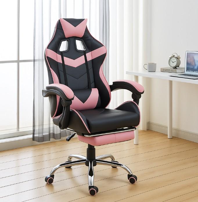 Кресло офисное компьютерное Bonro B-810 с подставкой для ног Розовый (21589836)