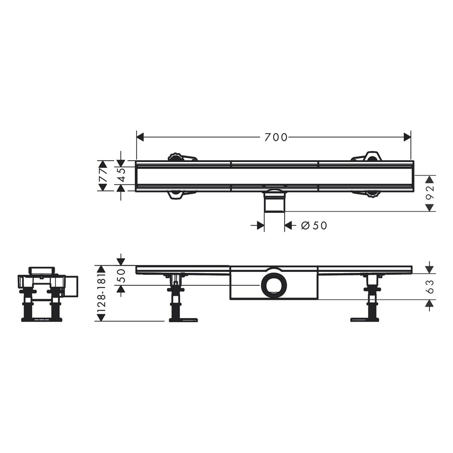 Трап для душа Hansgrohe RainDrain Compact 56176800 700 мм (177442) - фото 6