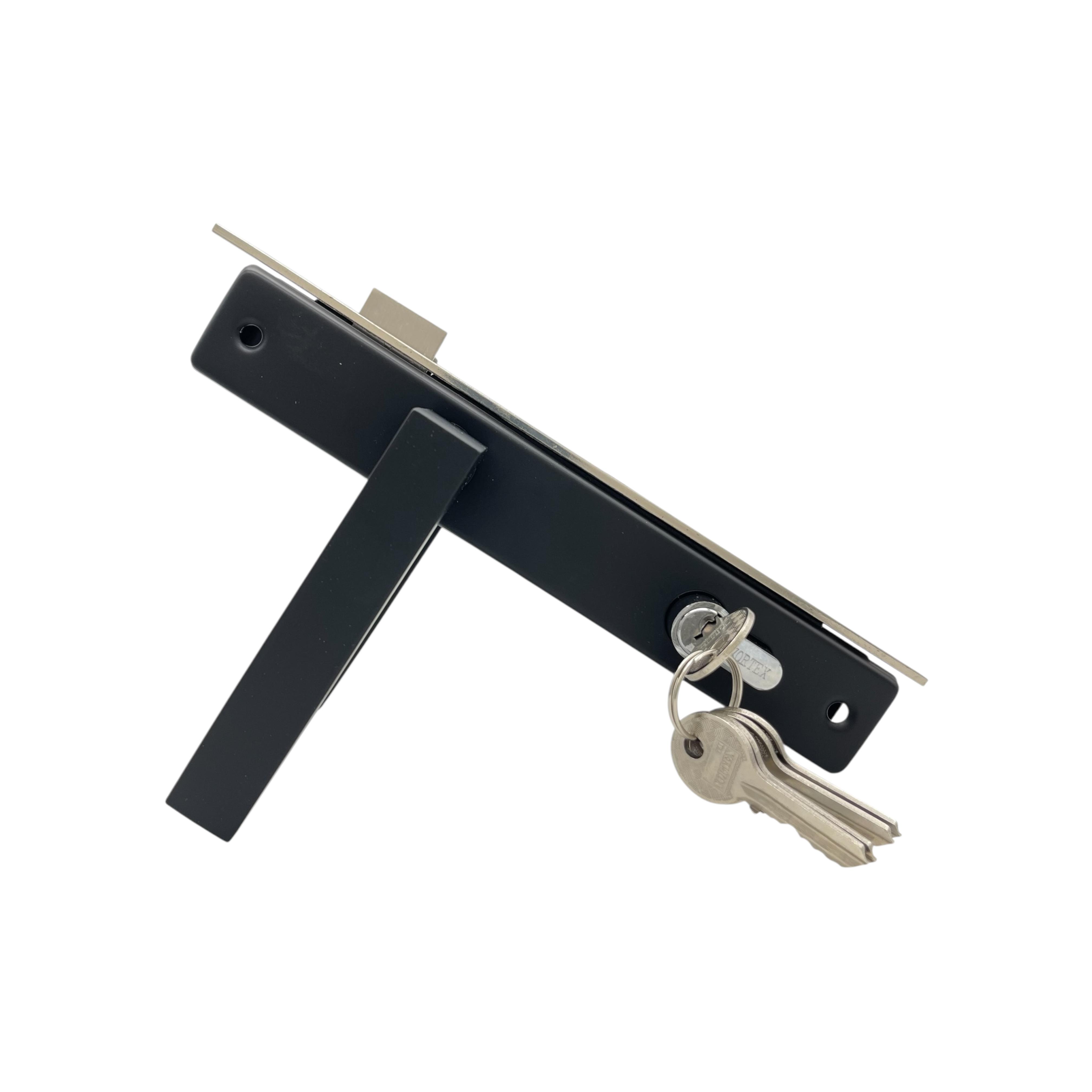 Замок для калитки/ворот с ручками узкий в профильную трубу Черный