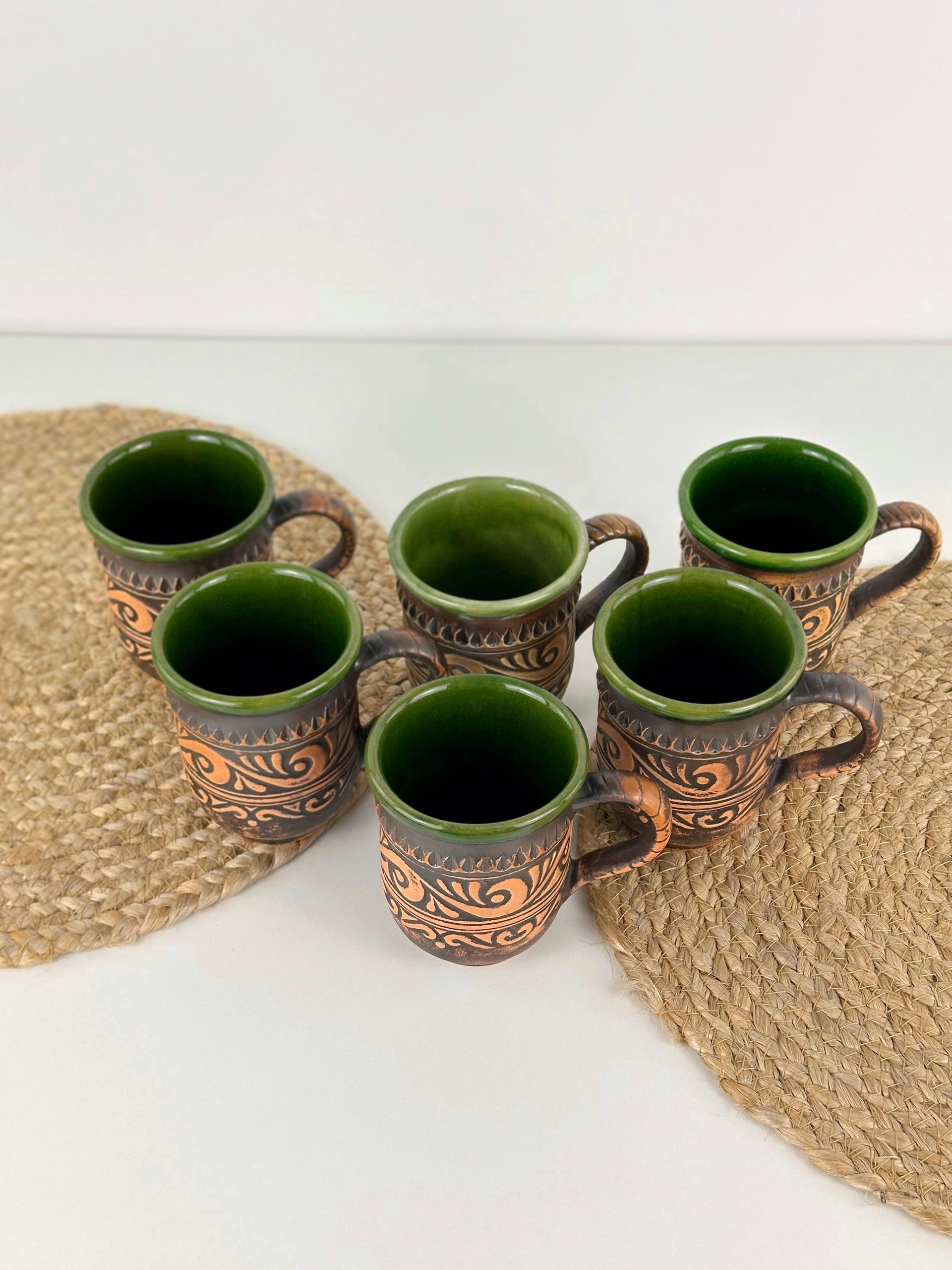 Набор глиняных высоких чашек Гражда 0,3 л х 6 шт. Коричневый (17019-23) - фото 6 Набор глиняных высоких чашек Гражда 0,3 л х 6 шт. Коричневый (17019-23) - фото 6