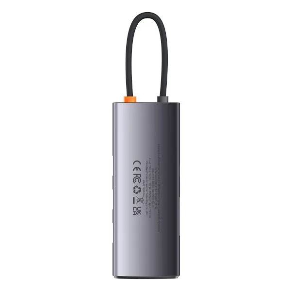 Хаб Baseus Metal Gleam Series 6в1 Type-C Type-C to USB3,0х3/PDх1/SD/TFх1 WKWG030213 Grey - фото 2