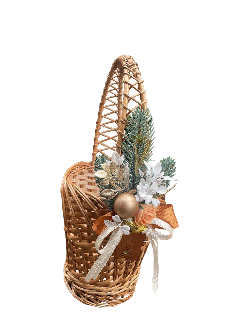 Корзина плетеная под банку с декором на крещение (13916120) Корзина плетеная под банку с декором на крещение (13916120)