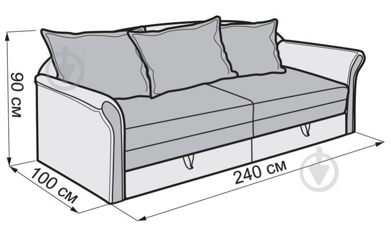 Диван Ribeka Стелла-2 Серый (11D11) - фото 4