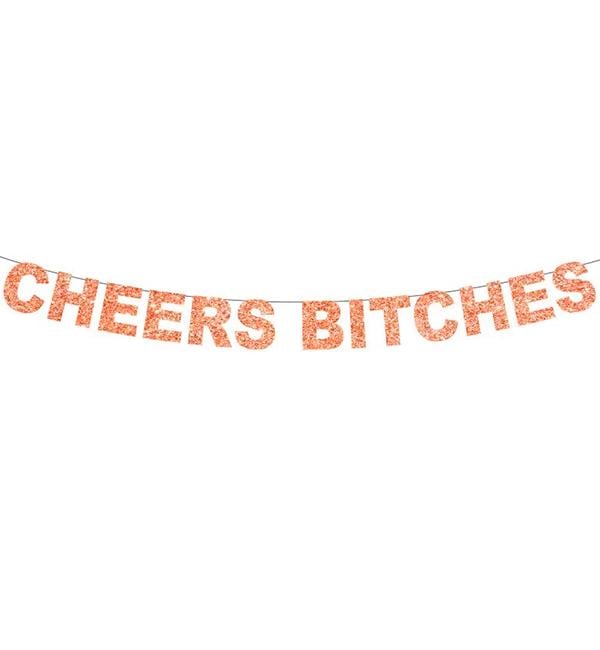 Бумажная гирлянда Cheers Bitches 2 м Розовое золото (56499)