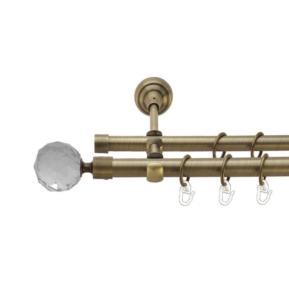 Карниз для штор Orvit Люмиера двухрядный гладкий 19/16 мм 240 см Антик (4003847) Карниз для штор Orvit Люмиера двухрядный гладкий 19/16 мм 240 см Антик (4003847)