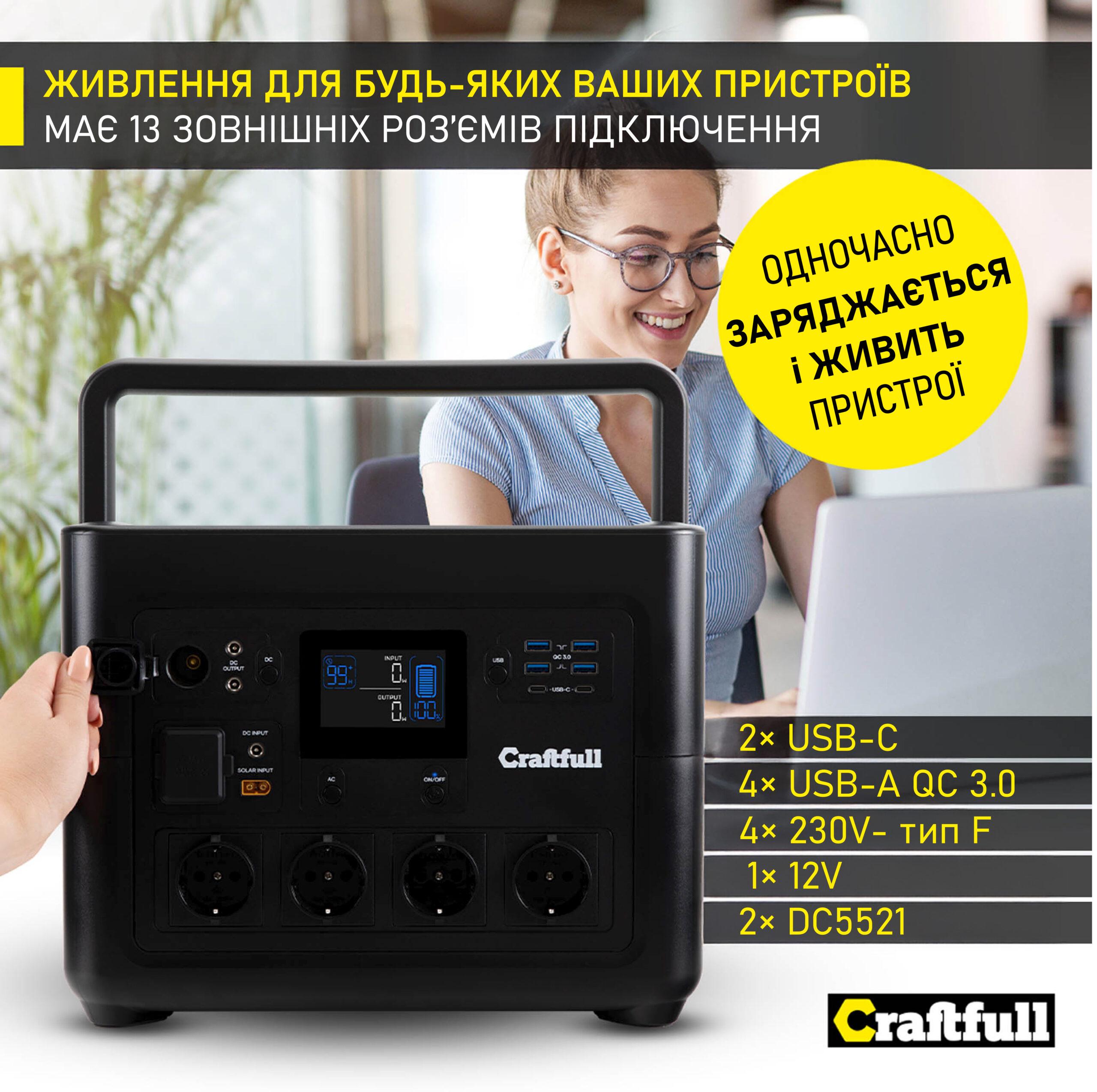Зарядная станция Craftfull Powerstation Fast Charge PS1800 (PS1800) - фото 6 Зарядная станция Craftfull Powerstation Fast Charge PS1800 (PS1800) - фото 6