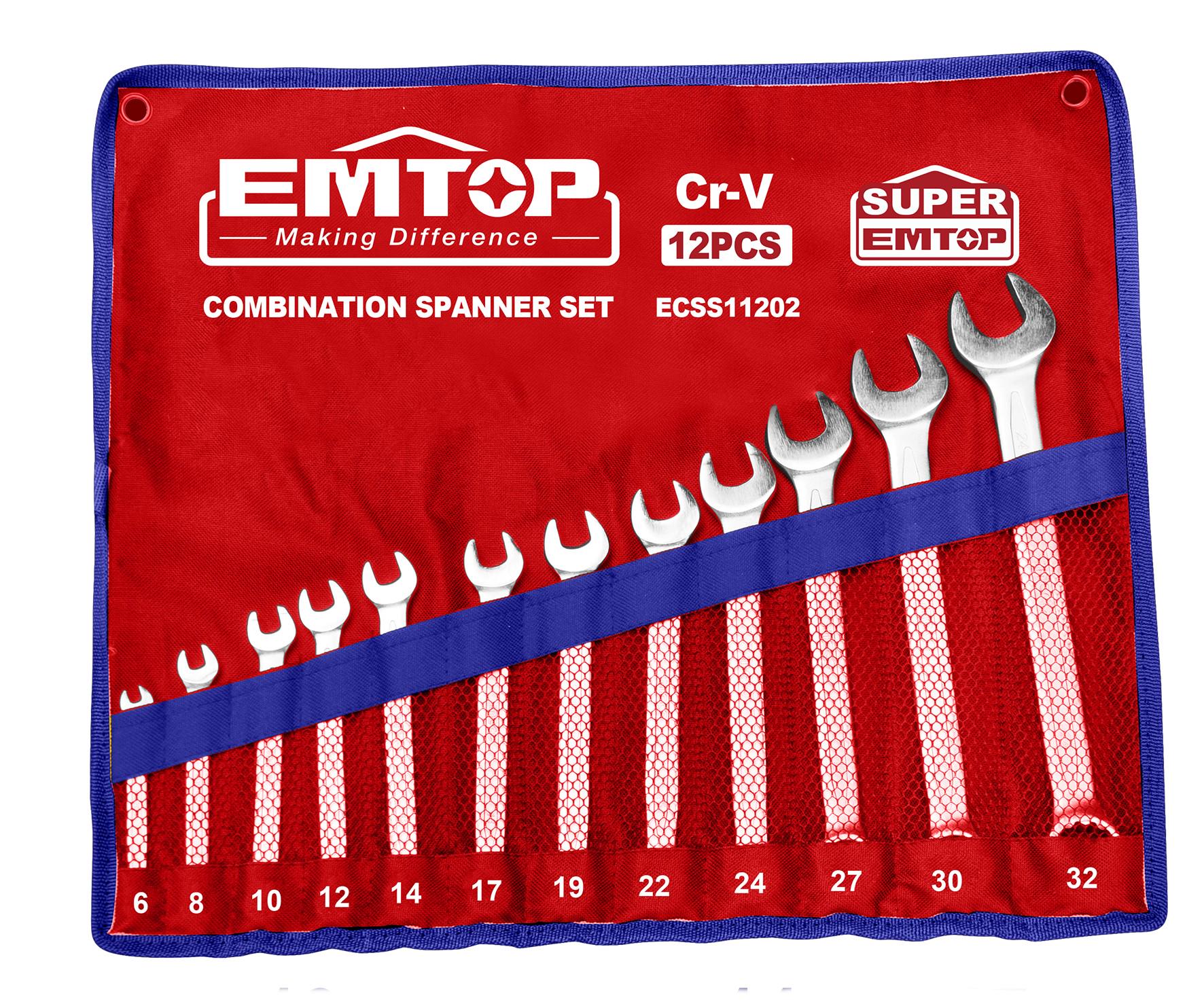 Комплект комбинированных ключей EMTOP ECSS11202 12 шт.