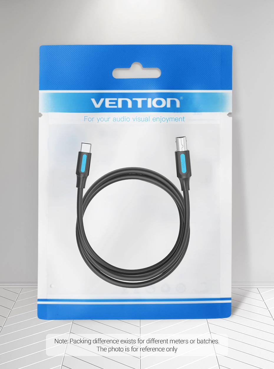 Кабель для принтера Vention Type-C-USB Type-B 2.0 5V/2A 480 Мбіт/с USB-C на USB-B 1 м Чорний (CQUBF) - фото 12