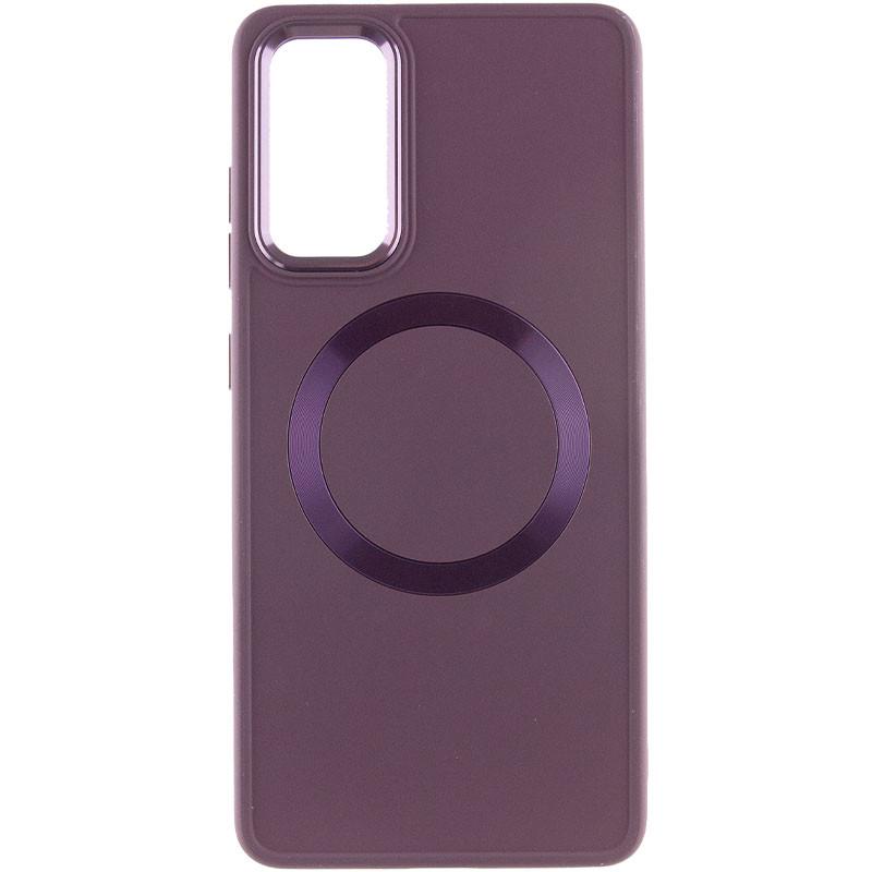 Протиударний TPU Чохол Bonbon Metal Style with MagSafe для Samsung Galaxy S22 Бордовий / Plum - фото 2