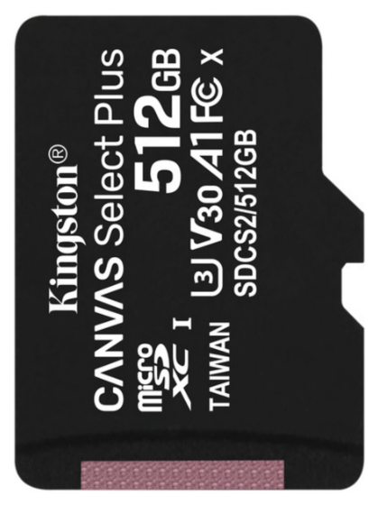 Карта пам'яті Kingston microSDXC Canvas Select Plus 512 Гб Class 10 UHS-I A1 (SDCS2/512GBSP)