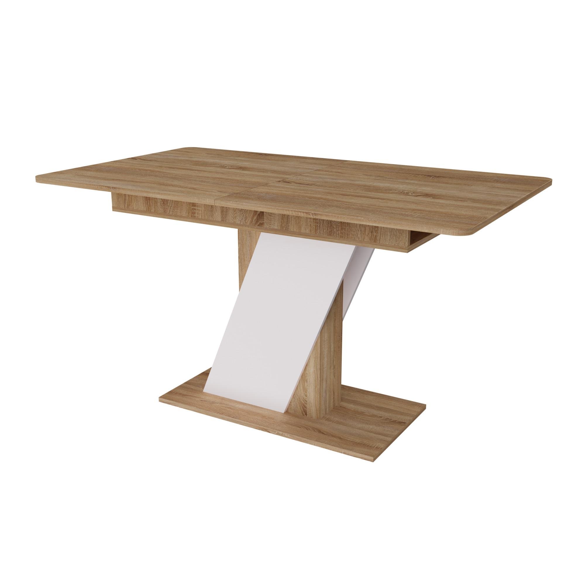 Стол обеденный прямоугольный раздвижной Неман Теч ЛДСП 680х1360 мм Дуб сонома/Белый (45920)