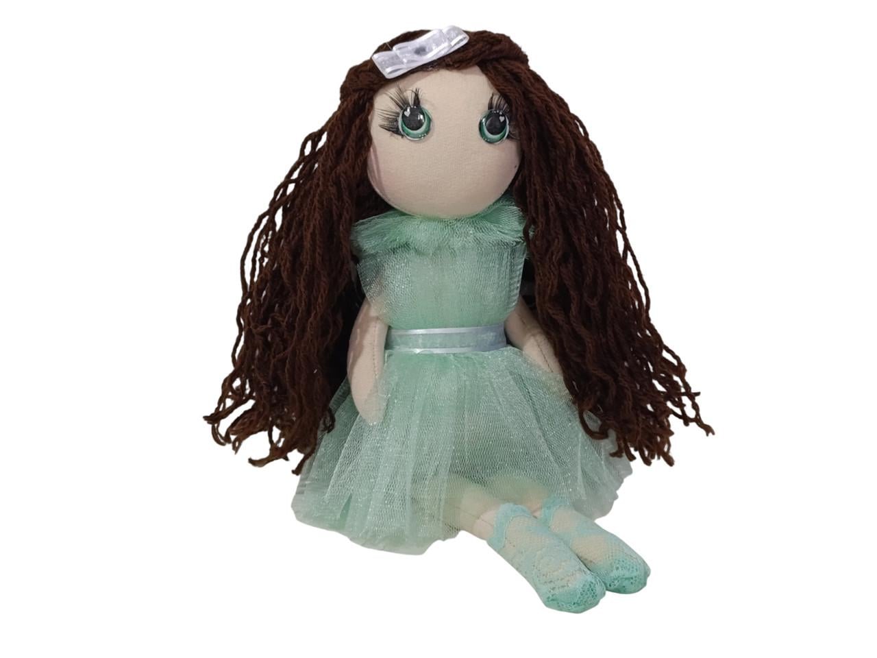 Кукла мягкая Брюнетка 32 см Мятный (2876240603)