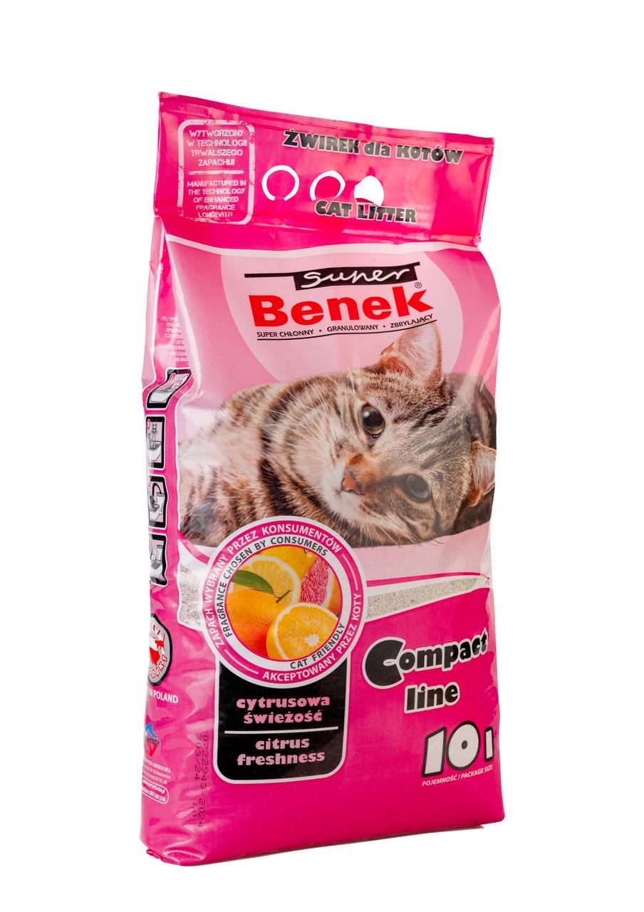 Наполнитель для лотков бентонитовый Super Benek 7018612 Компакт с ароматом Цитрусовая свежесть 10 л Наполнитель для лотков бентонитовый Super Benek 7018612 Компакт с ароматом Цитрусовая свежесть 10 л