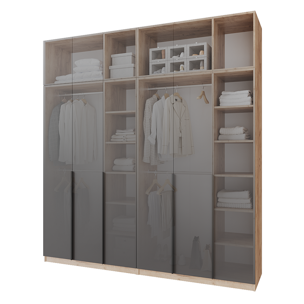 Шкаф распашной с антресолью Меблітренд Чиназес Чиа-2400,5 2400х500х2550 мм Дуб крафт золотой/Графитовый (26890331) - фото 3 Шкаф распашной с антресолью Меблітренд Чиназес Чиа-2400,5 2400х500х2550 мм Дуб крафт золотой/Графитовый (26890331) - фото 3