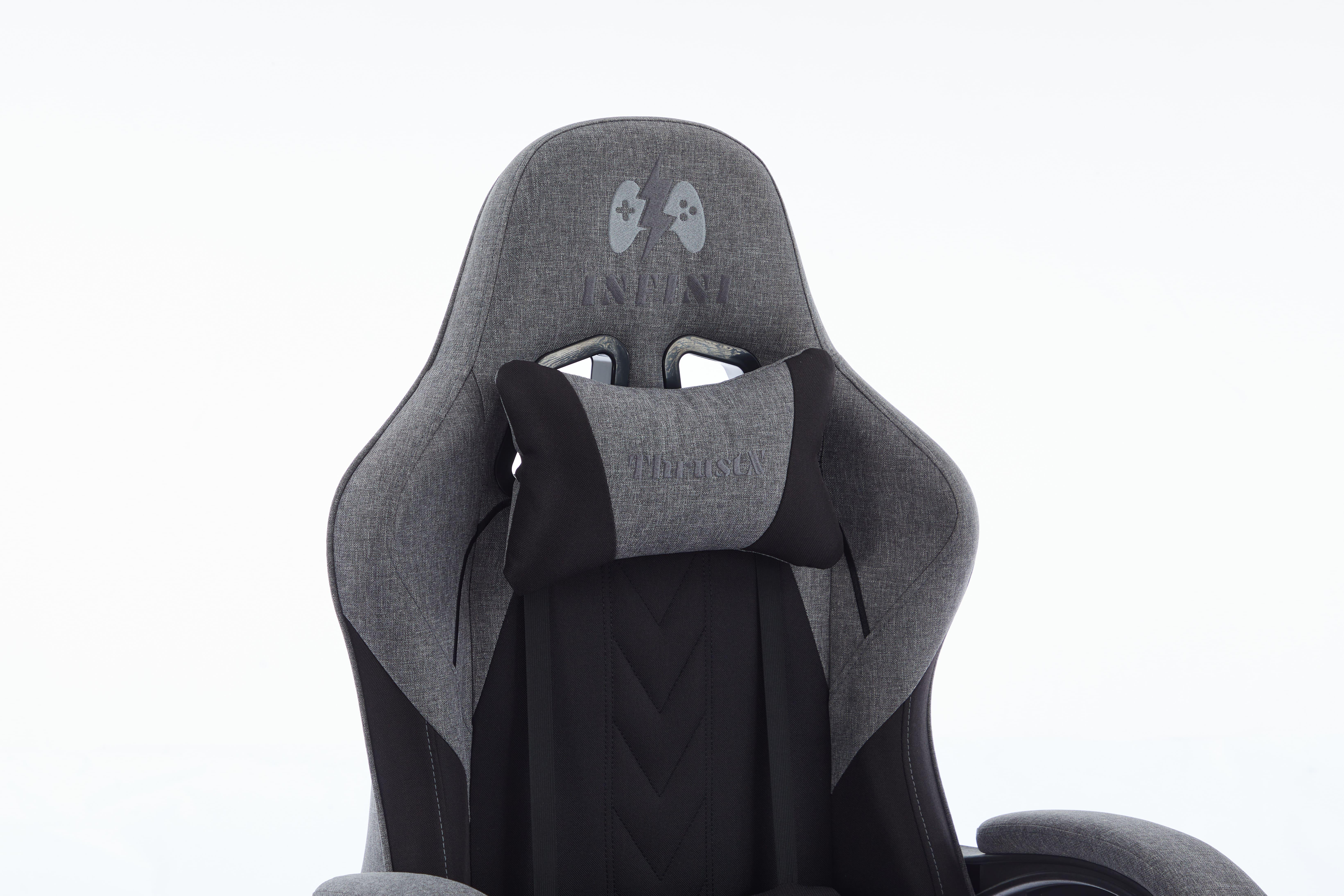 Комп'ютерне крісло з тканини INFINI ThrustX Графітовий/Чорний (23505640) - фото 8