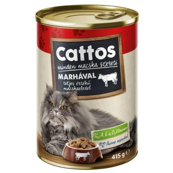 Корм для кошек влажный Cattos с говядиной 415 г (000021324)