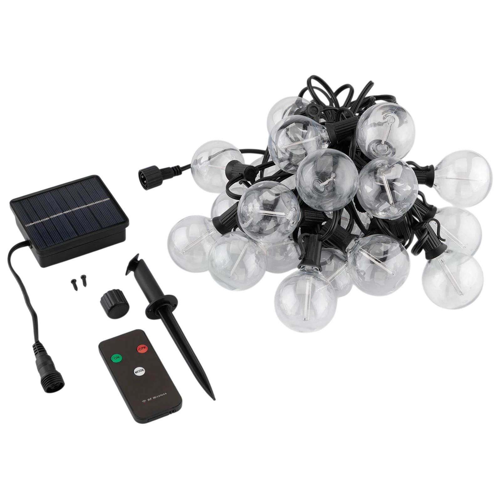Гирлянда светодиодная солнечная RGB 20 LED лампочек G50 10,6 м RGB+теплый пульт ДУ Lumiled Eremi Белый