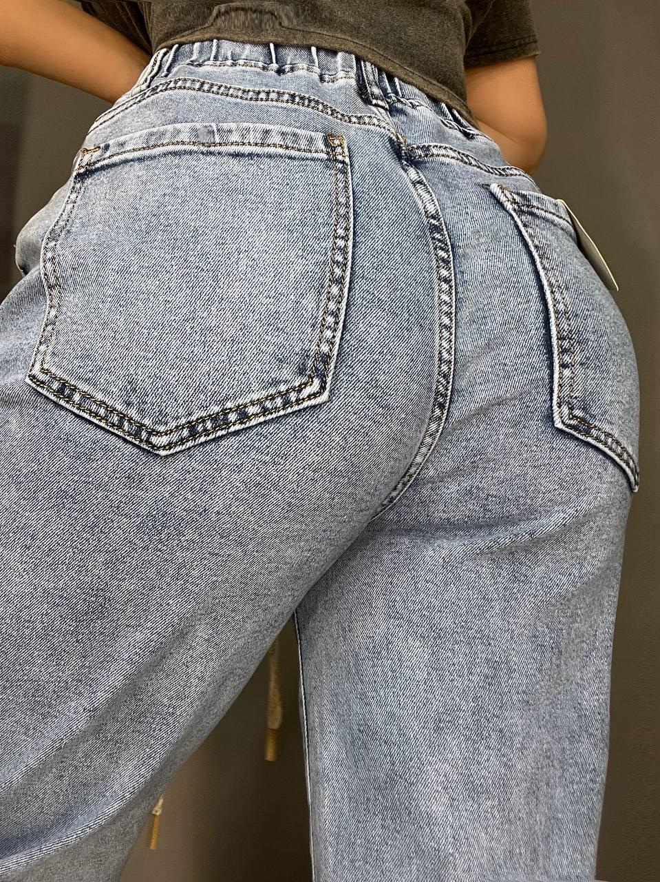 Джинси жіночі V&D 4068 МОМ jeans comfort резинка на талії стрейчеві тонкі полегшені р. 36 Блакитний (3826) - фото 10