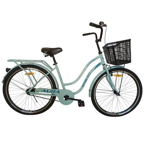 Велосипед Spark CITY AURA колеса 26" стальная рама 17" с корзиной Светло-мятный (000240005)