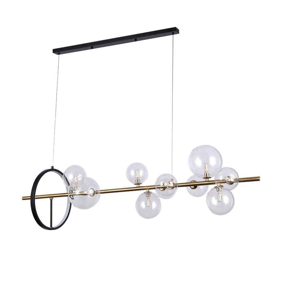 Люстра молекула підвісна Levistella 918LP267-10 GAB/CL плафони прозорі Чорний/Бронза