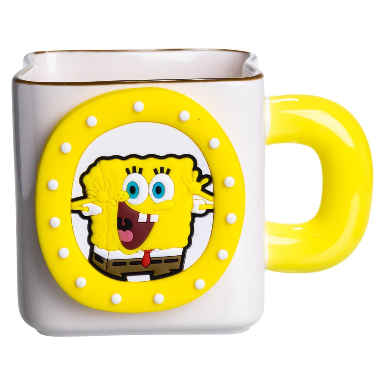 Чашка фарфоровая Light House LG-30163 YL Губка Боб с желтым медальоном на магните 500 мл Белый