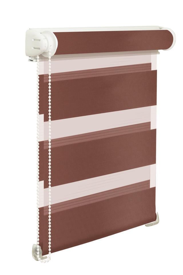 Ролета тканевая NewTex День-Ночь 99х165 см Коричневый (202)