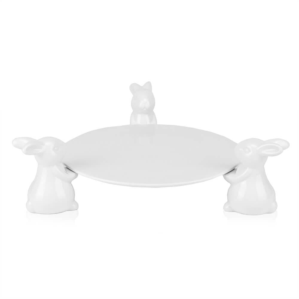 Керамическая подставка Lefard Три кролика 30 см Белый (8910-004)