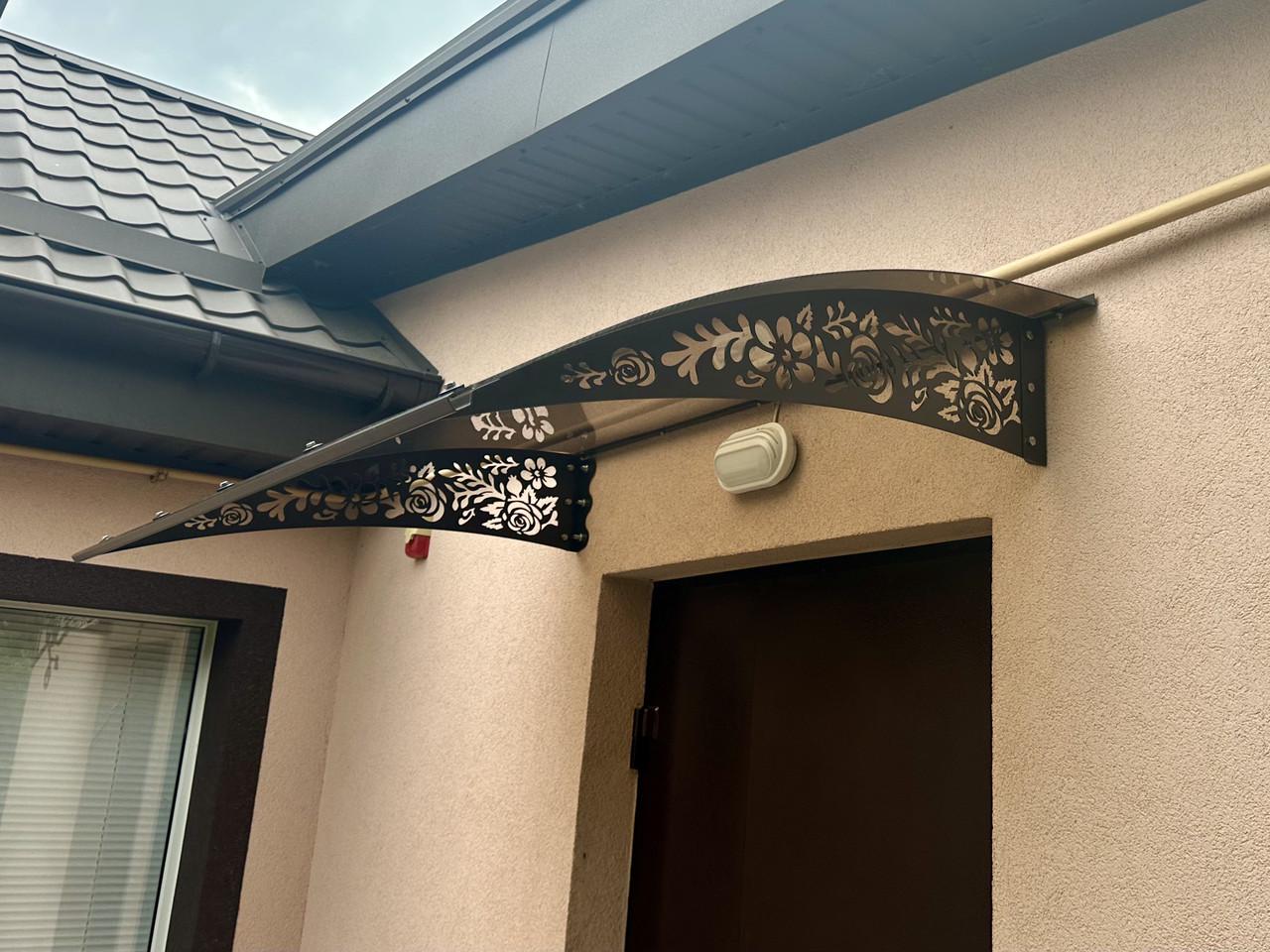 Навес-козырек Prime Роза поликарбонат монолитный 3 мм 150х100 см (30424053) - фото 2