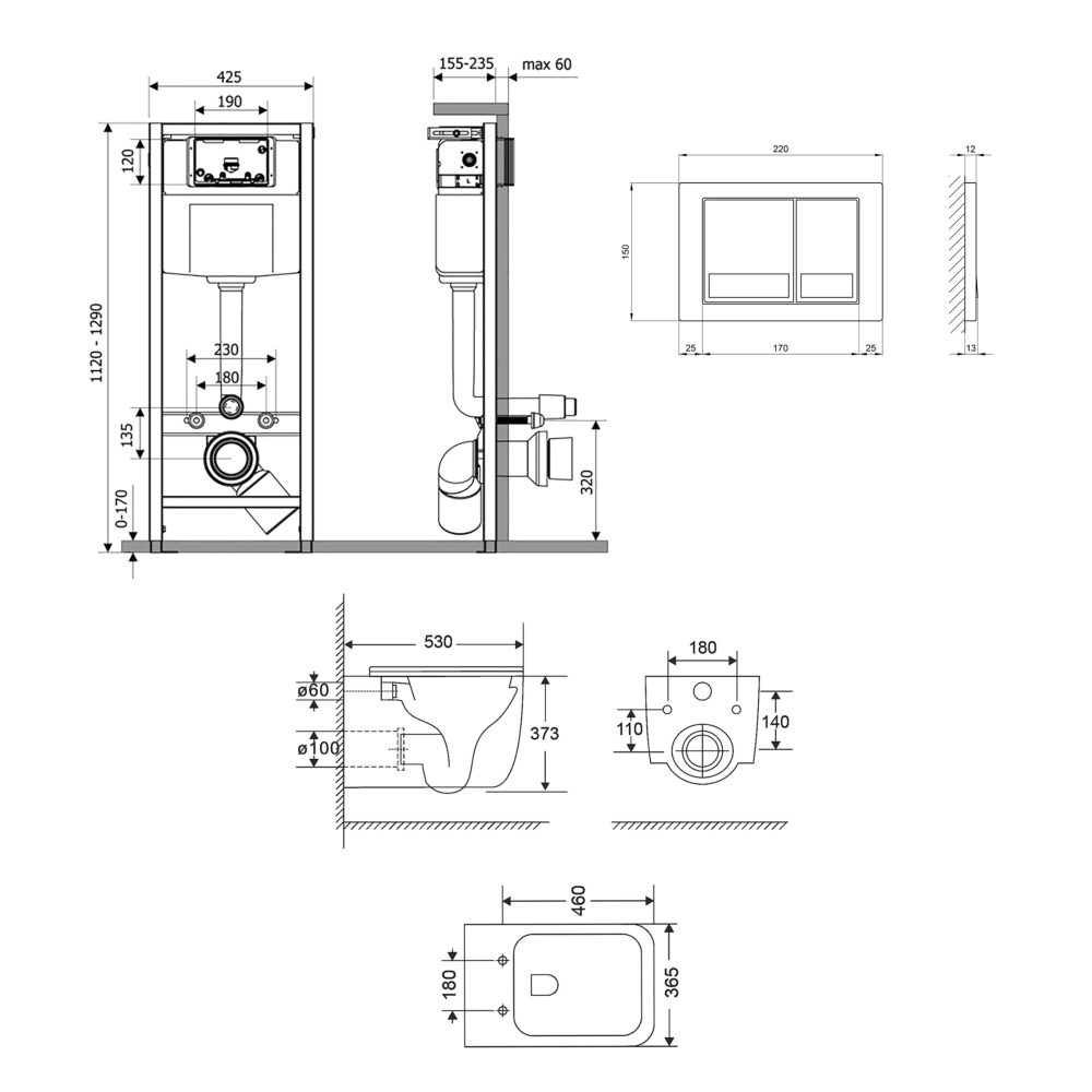 Унітаз підвісний Q-tap ​​Gemini Ultra Quiet QT2533076EUQW + Nest/комплект інсталяції 4в1 QT0133M425 + QT0111M06029SAT - фото 2