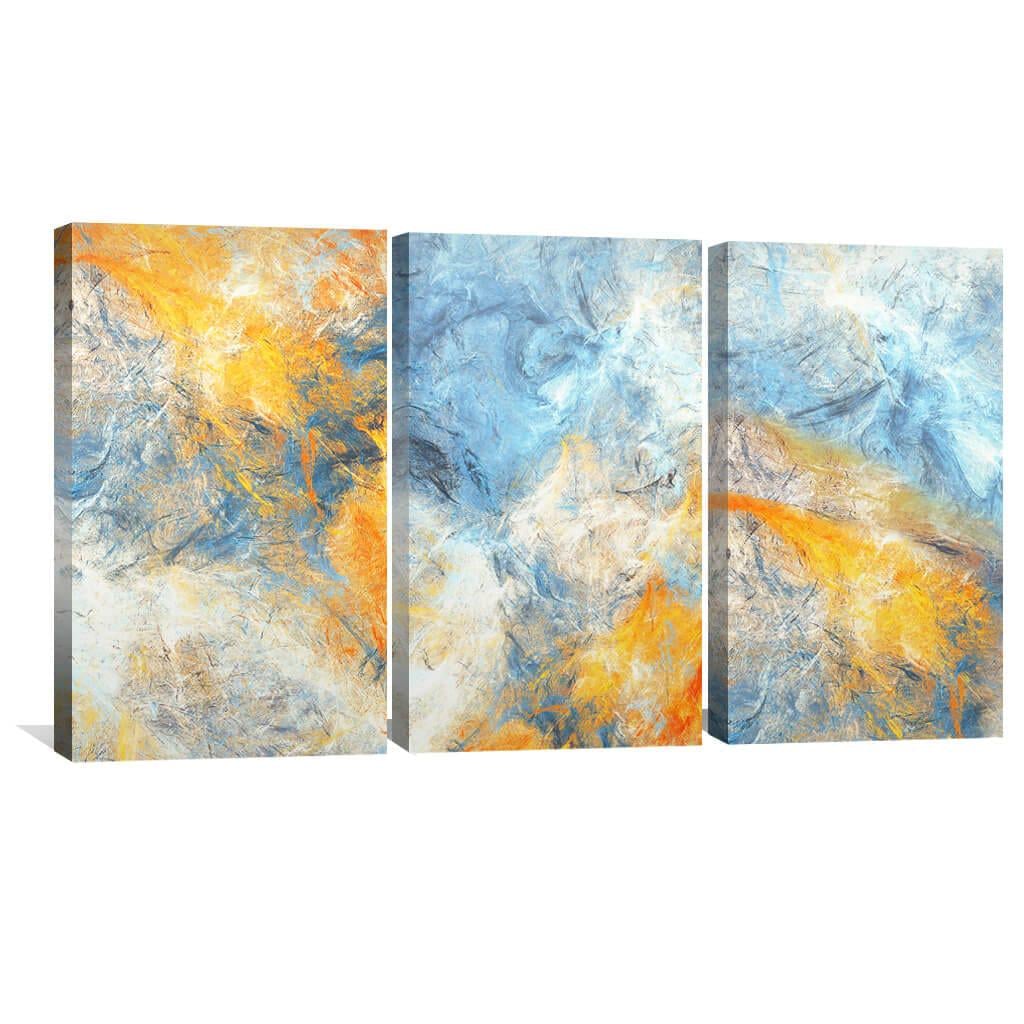 Картина Абстракция Жёлто-синяя фантазия 120x50 см (Y3-1)