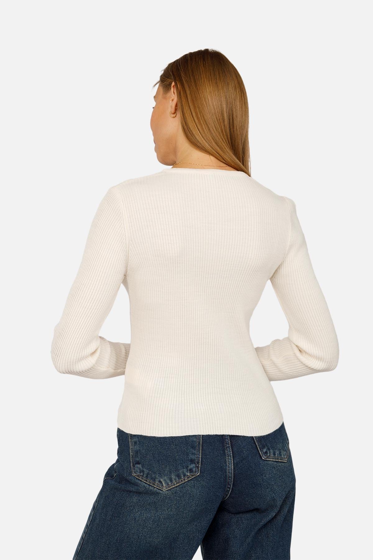 Пуловер жіночий р. 46 Молочний (SKT001022476) - фото 3