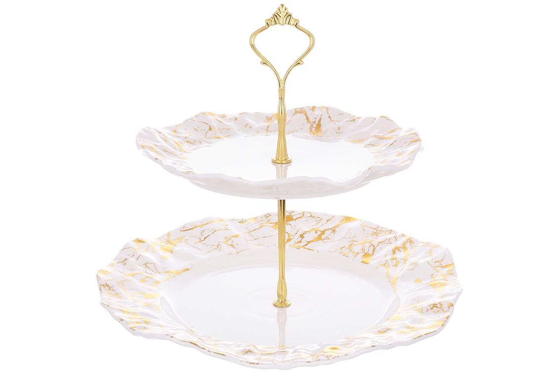 Этажерка фарфоровая BonaDi Мраморная роскошь 26 см (988-430)