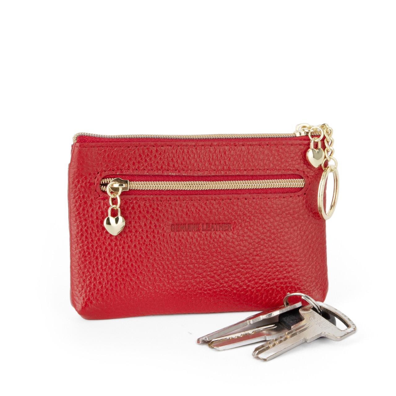Ключница кожаная VC2013 с кольцом на молнии Красный (2763235719)