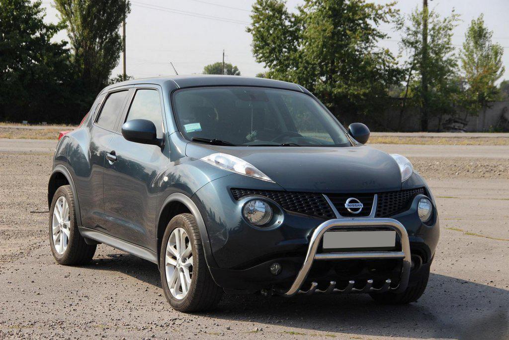 Кенгурятник QT012 CAN для Nissan Juke 2010-2019 гг. нержавеющая сталь Хром