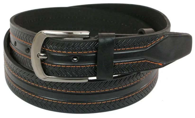 Ремень кожаный мужской Skipper 4 см Черный (super623_1056-40)