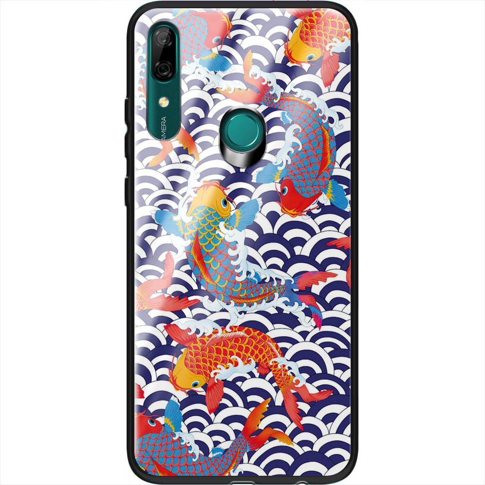 Чехол Boxface Huawei P Smart Z Koi Fish Черный силикон со стеклом (37381-up2477-37725)