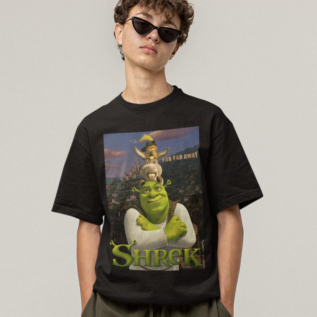 Футболка унисекс Shrek Puss In Boots Donkey Shrek Pyramid 2XL Черный (0000013311)