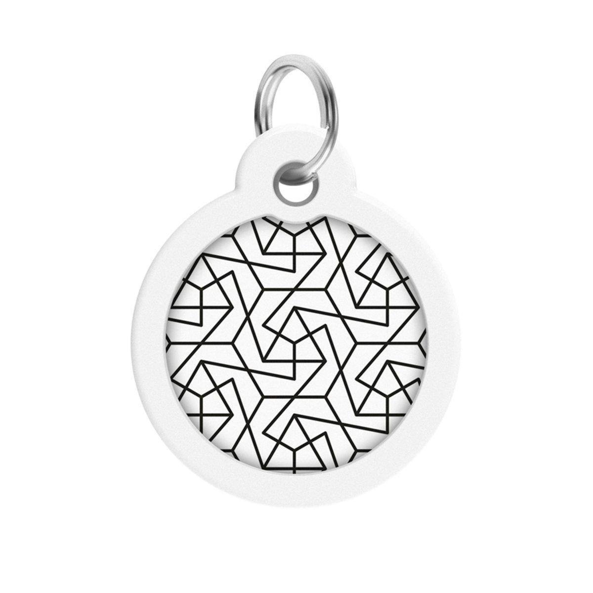 Адресник для собак/котів металевий Waudog Smart ID Геометрія з QR-паспортом коло 30 мм (230-0202 Col)