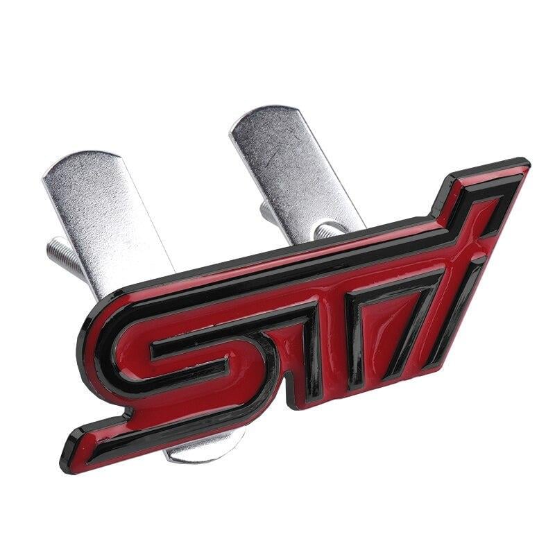 Эмблема STI на радиаторную решетку Subaru металл Красный/Черный (1833875487)