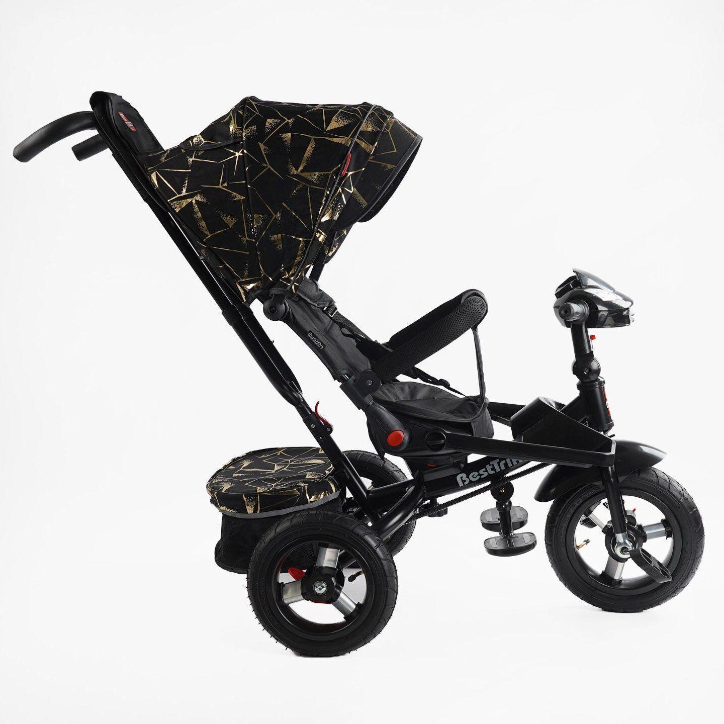 Велосипед детский трехколесный Best Trike 6088 F надувные/фара с USB/пультом/родительской ручкой Черно-золотой (626-87) - фото 3 Велосипед детский трехколесный Best Trike 6088 F надувные/фара с USB/пультом/родительской ручкой Черно-золотой (626-87) - фото 3